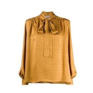 Anine Bing Crocodile Silk Blouse. XS NWT
